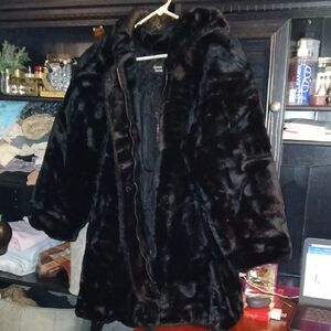 Dennis Basso Luxurious Dark Teddy Jacket